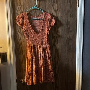 Altar'd State Red Floral Mini Dress